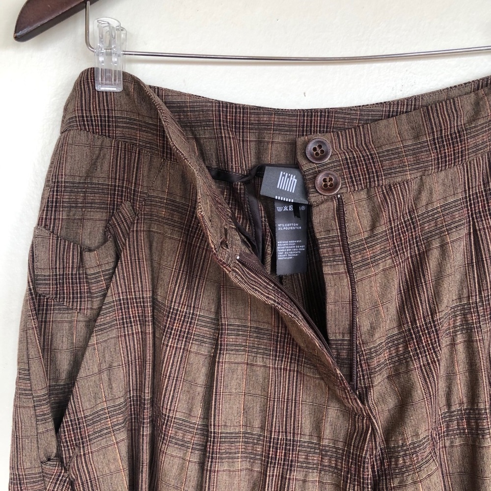 Anthropologie Lilith Plaid Pleated Trouser S/38 - Picture 6 of 14
